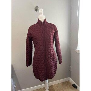 Aventura Mid Length Burgundy Quilted Jacket Size Medium